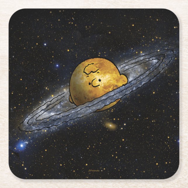 Posavasos Cuadrado De Papel Cacahuetes | Charlie Brown Espaciado (Anverso)