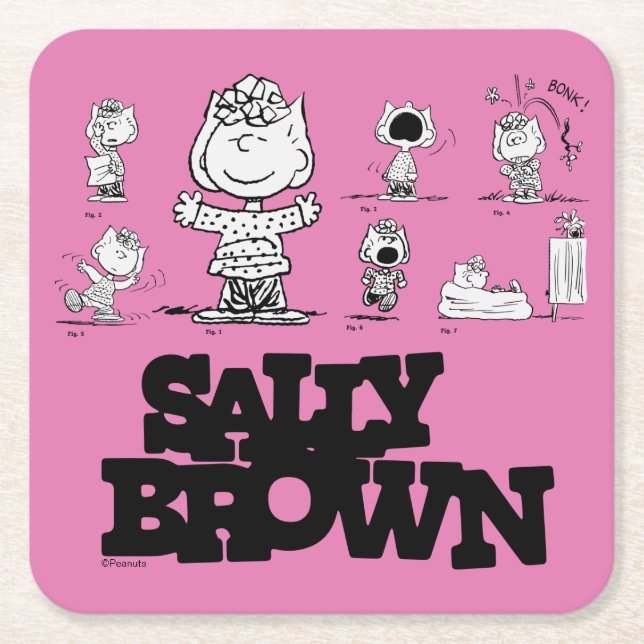 Posavasos Cuadrado De Papel Cacahuetes | Sally Brown (Anverso)