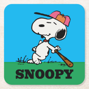 Posavasos Cuadrado De Papel Cacahuetes   Snoopy en Bat