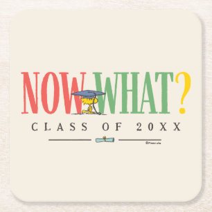 Posavasos Cuadrado De Papel Cacahuetes Woodstock Ahora Qué Graduación Frase Di