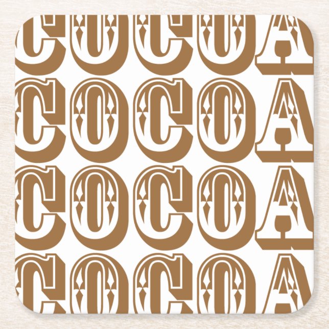 Posavasos Cuadrado De Papel Cacao (Anverso)