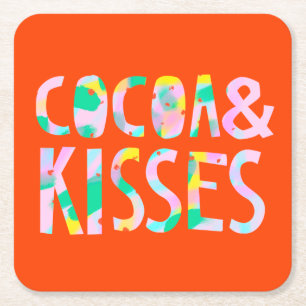 Posavasos Cuadrado De Papel Cacao y Besos