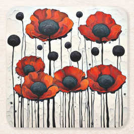 Posavasos Cuadrado De Papel Cachorros rojos gigantes 3