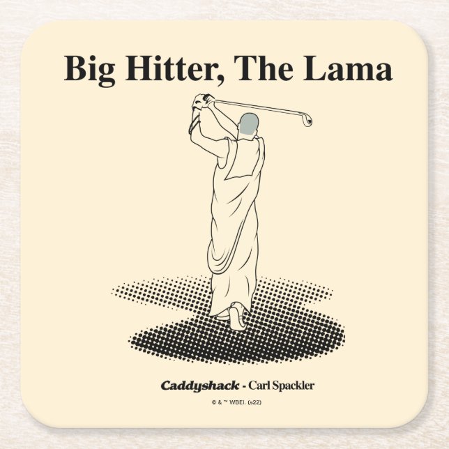 Posavasos Cuadrado De Papel Caddyshack | Big Hitter, El Lama (Anverso)
