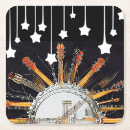 POSAVASOS CUADRADO DE PAPEL CADENAS DE GUITARRA AL SOL