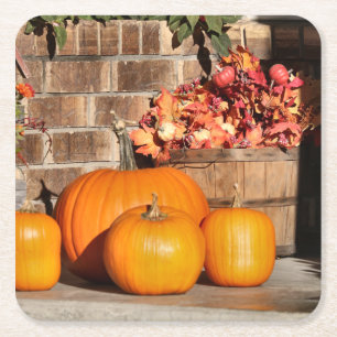 Posavasos Cuadrado De Papel Cae en el día