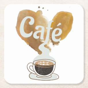 Posavasos Cuadrado De Papel Café - Amante del Café