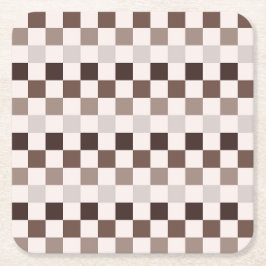 Posavasos Cuadrado De Papel Cafe Au Lait checkerboard pattern