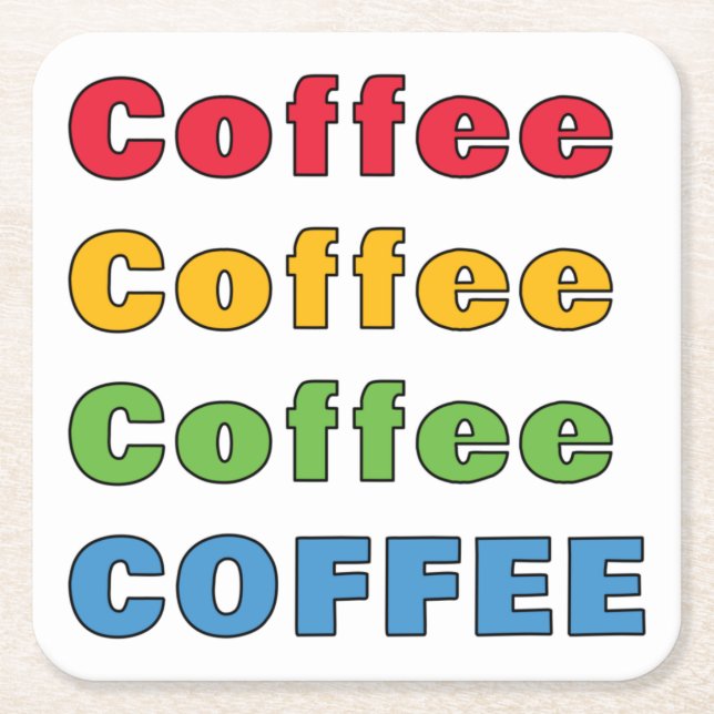 Posavasos Cuadrado De Papel Café café Café (Anverso)