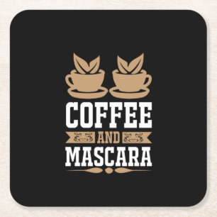 Posavasos Cuadrado De Papel Café De Arte Y Mascara