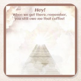 Posavasos Cuadrado De Papel Café en el cielo