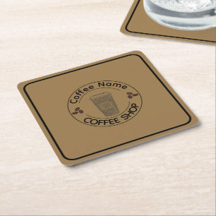 Posavasos Cuadrado De Papel Café moderno Café Café Café Café bar té Personaliz