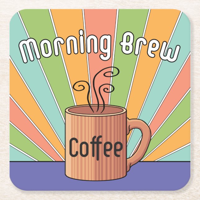 Posavasos Cuadrado De Papel Café Morning Brew (Anverso)