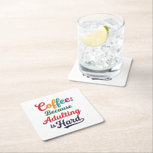 Posavasos Cuadrado De Papel Café: Porque Adultar es difícil