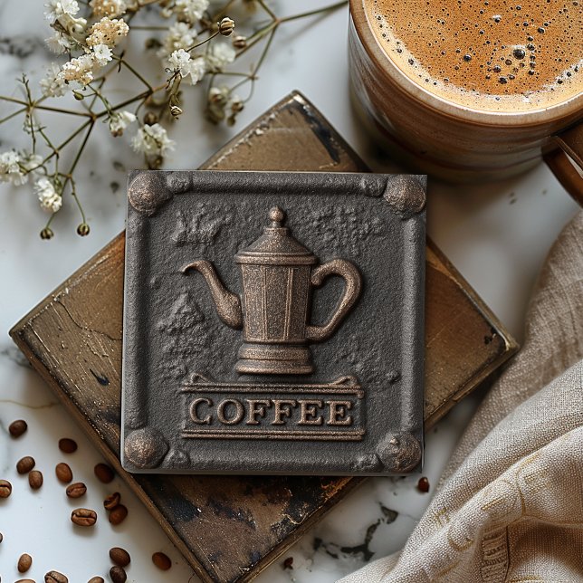 Posavasos Cuadrado De Papel Cafetera de piedra de hierro rústico (Subido por el creador)