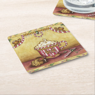 Posavasos Cuadrado De Papel Cafetería de Gingerbread