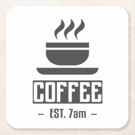 Posavasos Cuadrado De Papel Cafetería de la mañana