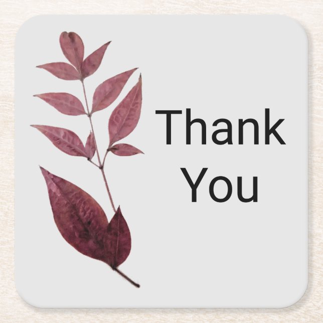 Posavasos Cuadrado De Papel Caída Seca Roja Sale De La Montaña (Anverso)