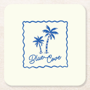 Posavasos Cuadrado De Papel Cala Azul