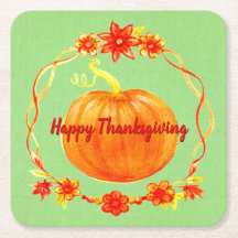 Calabaza acuarela de Acción de Gracias al Green