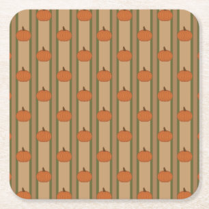 Posavasos Cuadrado De Papel Calabaza de Otoño