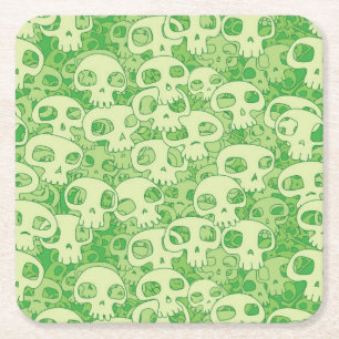 Posavasos Cuadrado De Papel Calaveras de Guay