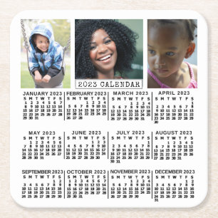 Posavasos Cuadrado De Papel Calendario 2023 (Consulte Descripción de la versió
