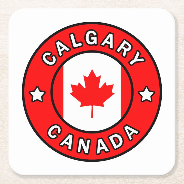 Posavasos Cuadrado De Papel Calgary Canada (Anverso)