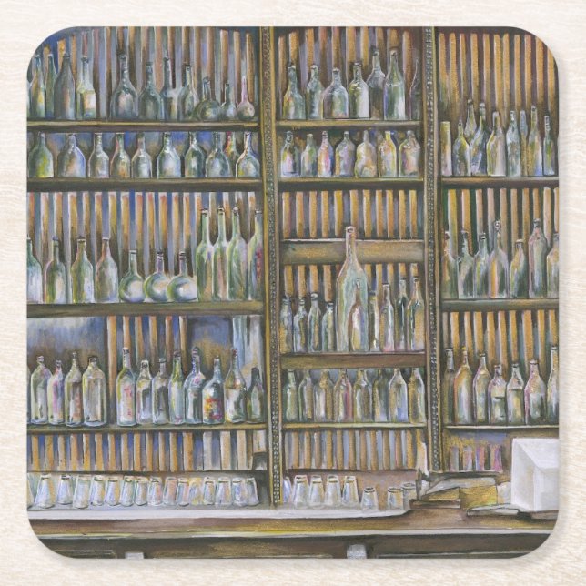 Posavasos Cuadrado De Papel Caliente, pero no en movimiento (Anverso)