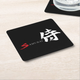 Posavasos Cuadrado De Papel Caligrafía Japonesa Kanji Samurái