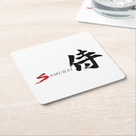 Posavasos Cuadrado De Papel Caligrafía Japonesa Kanji Samurái