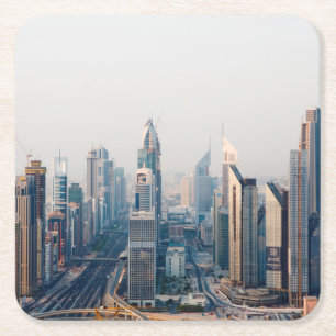 Posavasos Cuadrado De Papel Calle Sheikh Zayed