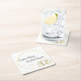 Posavasos Cuadrado De Papel Calma Mind Joyful Heart Buddha Cita