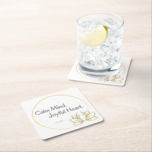 Posavasos Cuadrado De Papel Calma Mind Joyful Heart Buddha Cita