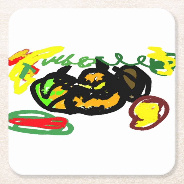 Posavasos Cuadrado De Papel Calor de calabazas (Anverso)