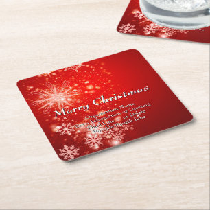 Posavasos Cuadrado De Papel Cambiar todo el Fiesta de Navidades de la organiza