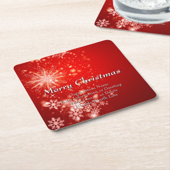 Posavasos Cuadrado De Papel Cambiar todo el Fiesta de Navidades de la organiza (En perspectiva)