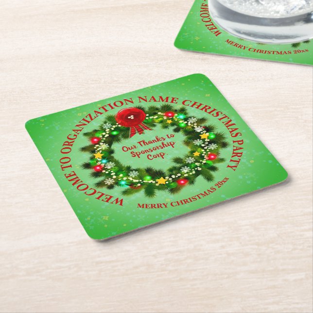 Posavasos Cuadrado De Papel Cambiar TODOS los Navidades de la organización de  (En perspectiva)