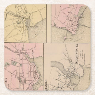 Posavasos Cuadrado De Papel Camden, Wiscasset, Damariscotta, Newcastle