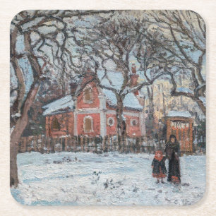 Posavasos Cuadrado De Papel Camille Pissarro - Chataigniers a Louvecienne