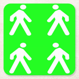 Posavasos Cuadrado De Papel Caminar por el verde