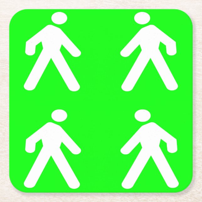 Posavasos Cuadrado De Papel Caminar por el verde (Anverso)