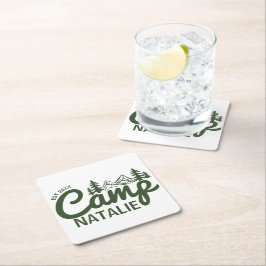 Posavasos Cuadrado De Papel Camineras personalizadas del partido Bachelorette