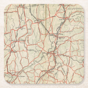 Posavasos Cuadrado De Papel Caminos de la bicicleta en Nueva York y