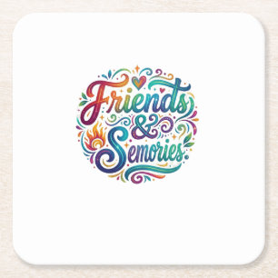Posavasos Cuadrado De Papel Camiseta Friends & Memories – Momentos Inolvidable