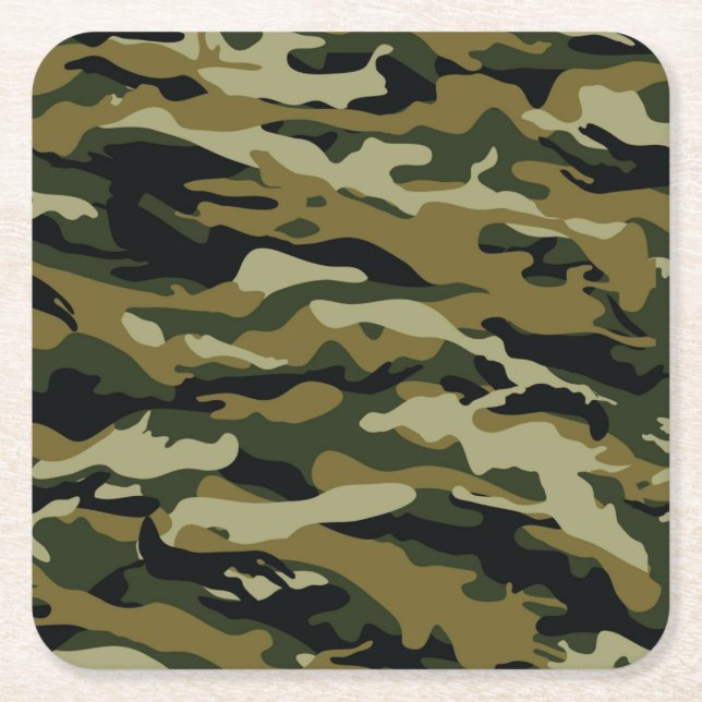 Posavasos Cuadrado De Papel Camo (Anverso)