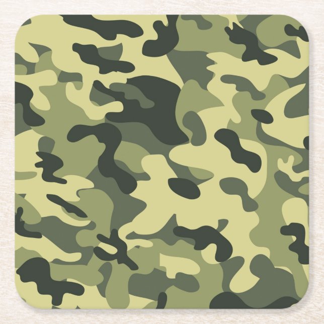 Posavasos Cuadrado De Papel Camo (Anverso)