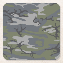 Posavasos Cuadrado De Papel Camo de cosecha de algas