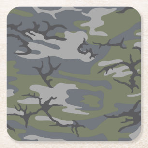 Posavasos Cuadrado De Papel Camo de cosecha de algas