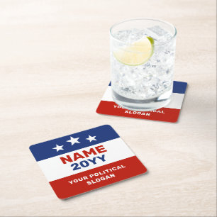 Posavasos Cuadrado De Papel Campaña electoral personalizada